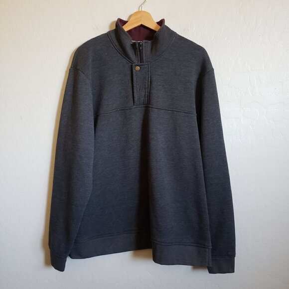 Orvis Signature Quarter-Zip Sweatshirt Pullover Rib Knit Grey Size Men's XL - Picture 1 of 11